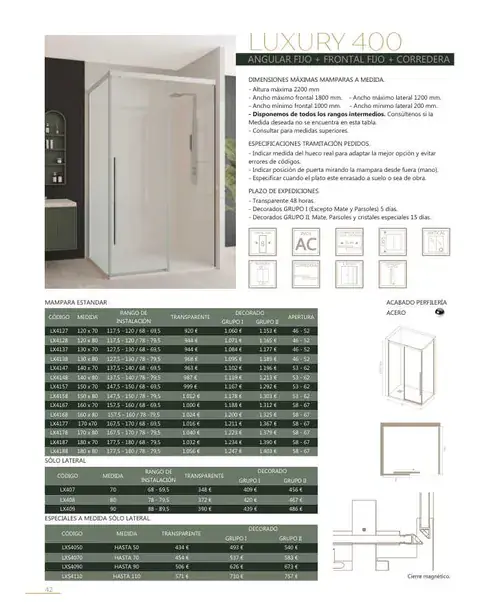 Ficha del catálogo Castel: Luxury 400, página 44
