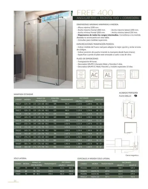 Ficha del catálogo Castel: Free 400, página 56