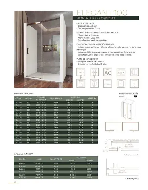 Ficha del catálogo Castel: Elegant 100, página 68