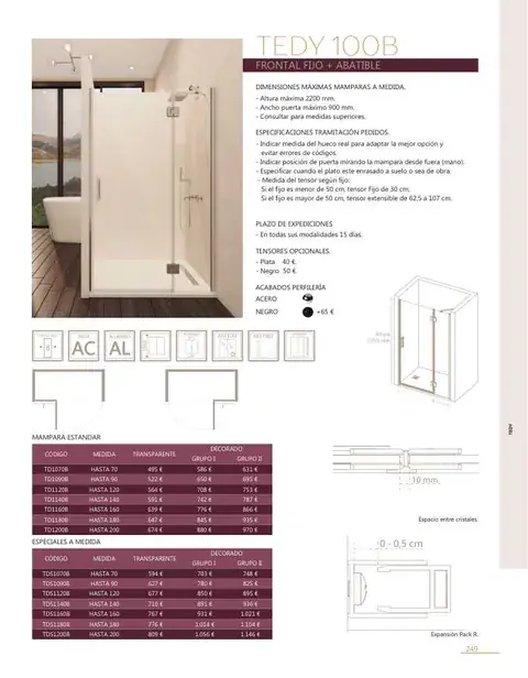 Ficha del catálogo Castel: Tedy 100B, página 251
