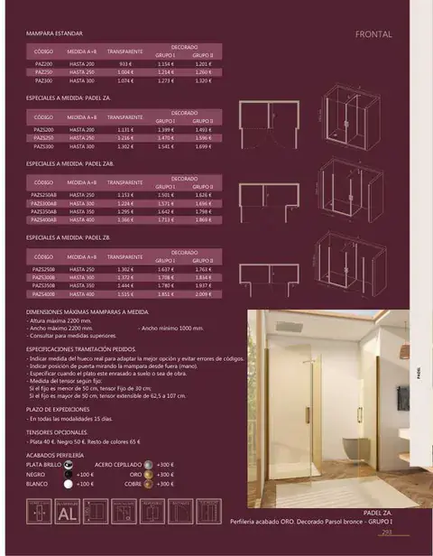 Ficha del catálogo Castel: Padel Z, página 295